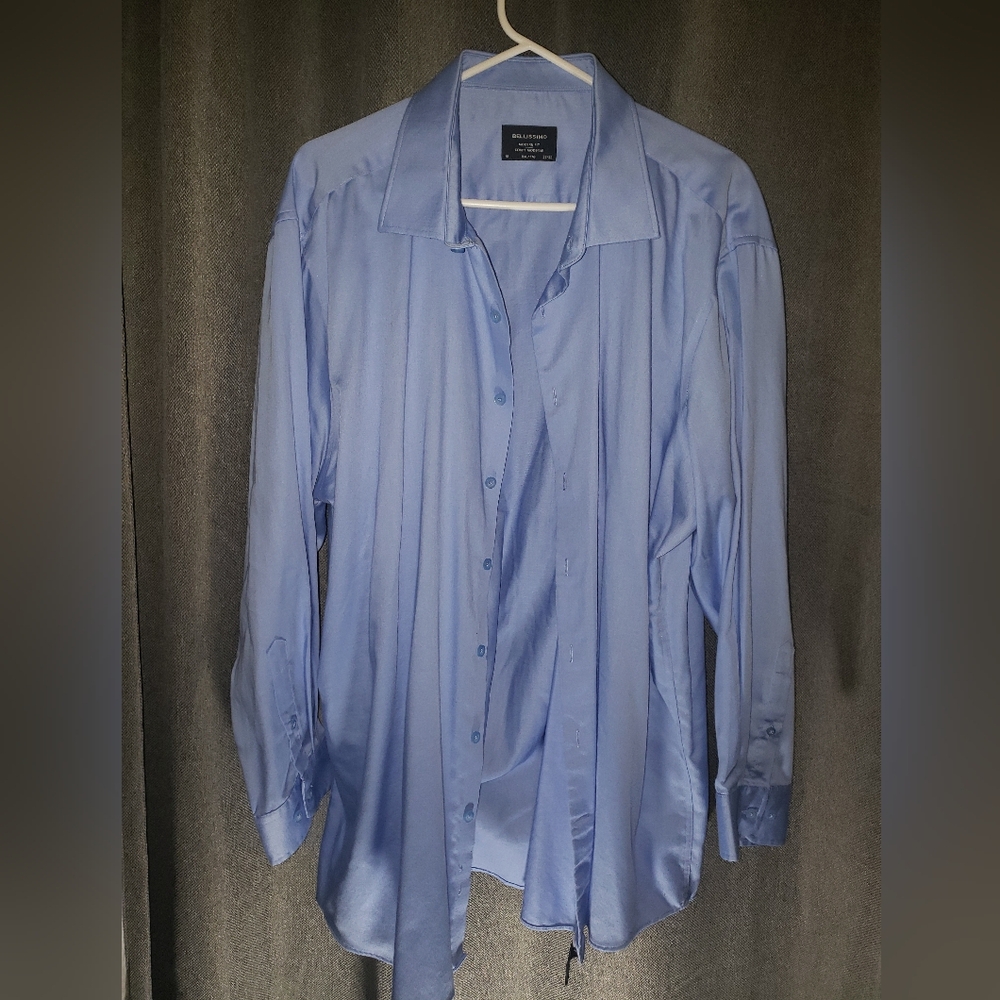 Bellissimo Men's Oxford Blue Dress Shirt